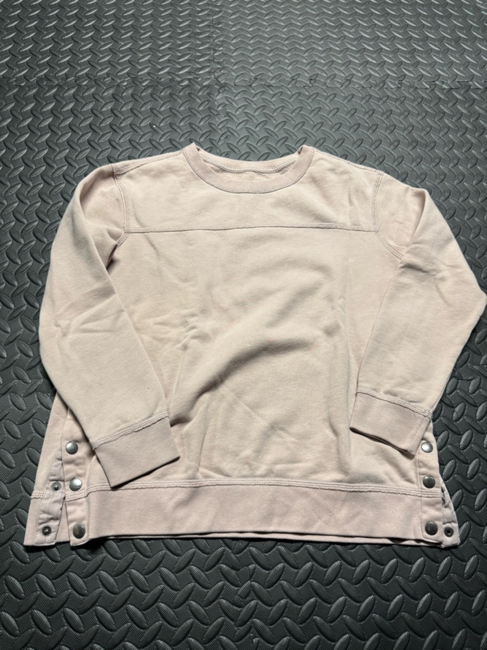 Abercrombie & Fitch Snap Side Sweatshirt Beige Fleece Pullover Women M - Picture 2 of 9